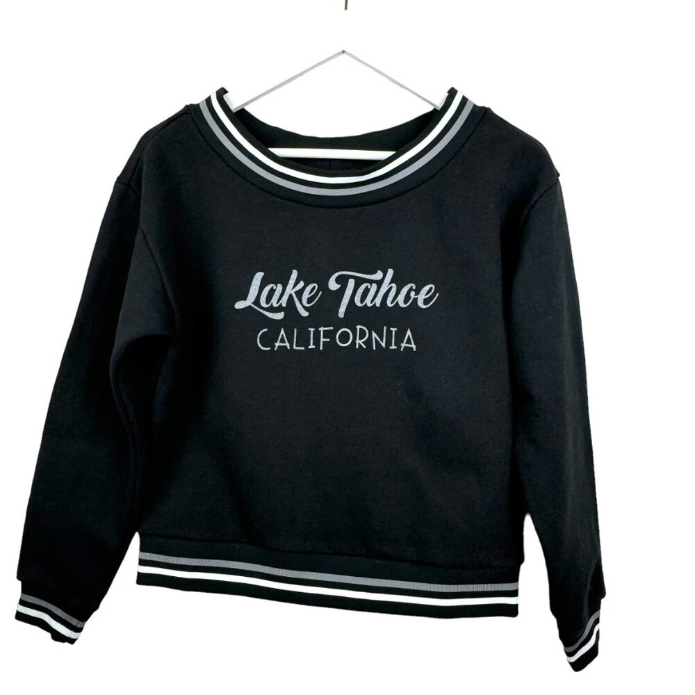 American Apparel Sweater Womens Small Black Pullover Lake Tahoe California